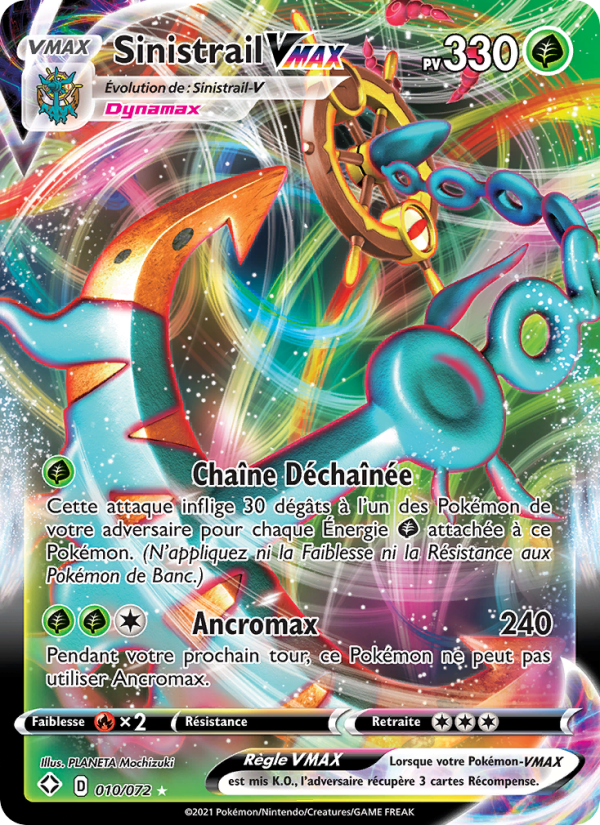 Sinistrail VMAX 10 — Destinées Radieuses (French Pokémon TCG card)