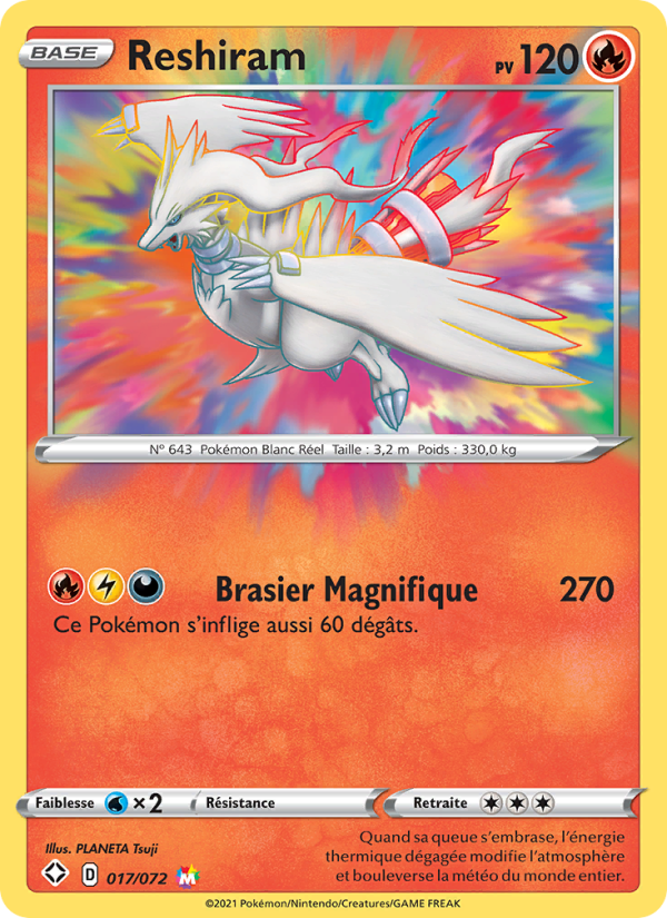 Reshiram 17 — Destinées Radieuses (French Pokémon TCG card)