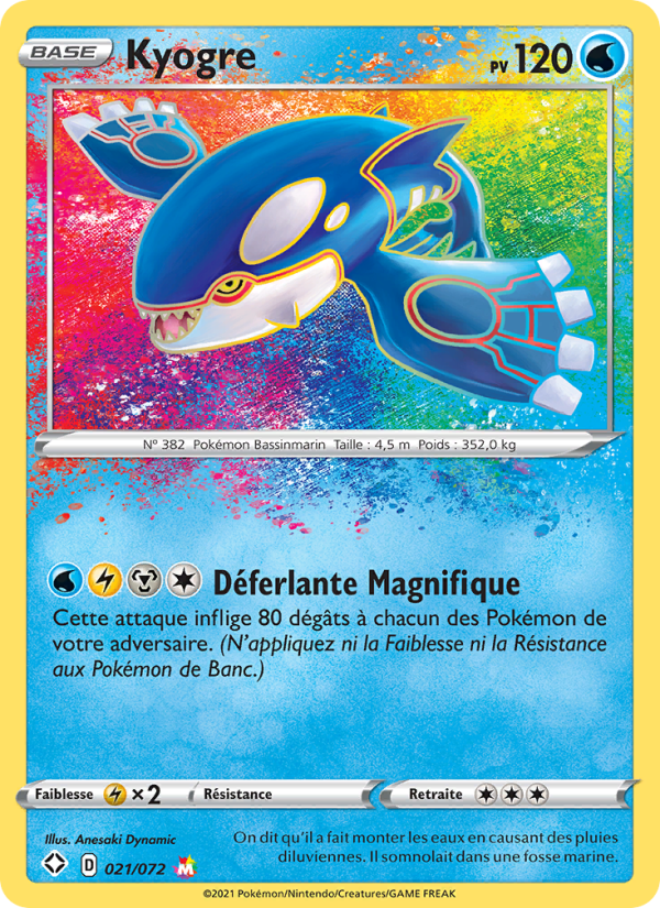 Kyogre 21 — Destinées Radieuses (French Pokémon TCG card)
