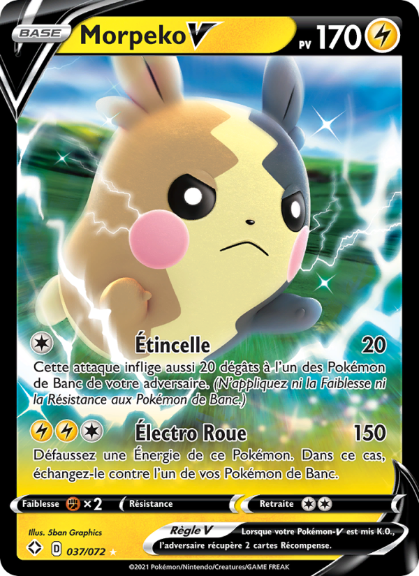 Morpeko V 37 — Destinées Radieuses (French Pokémon TCG card)