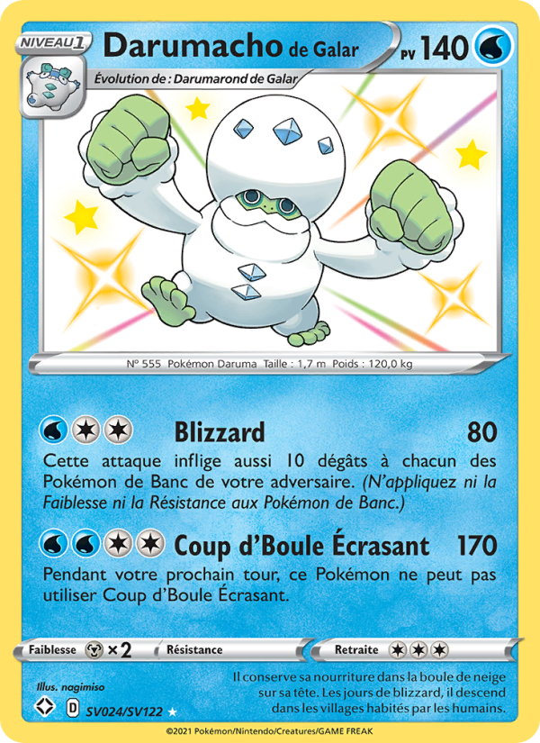 Darumacho de Galar SV024 — Destinées Radieuses (French Pokémon TCG card)