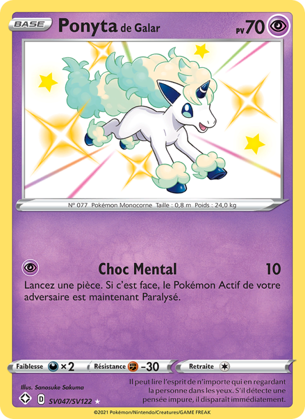 Ponyta de Galar SV047 — Destinées Radieuses (French Pokémon TCG card)