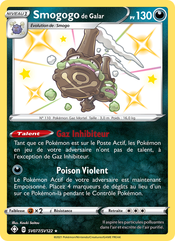 Smogogo de Galar SV077 — Destinées Radieuses (French Pokémon TCG card)