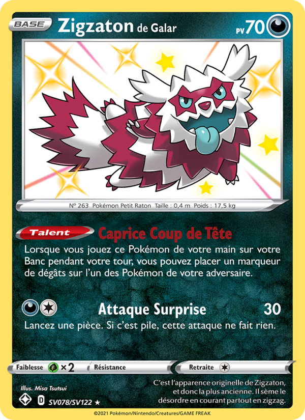 Zigzaton de Galar SV078 — Destinées Radieuses (French Pokémon TCG card)
