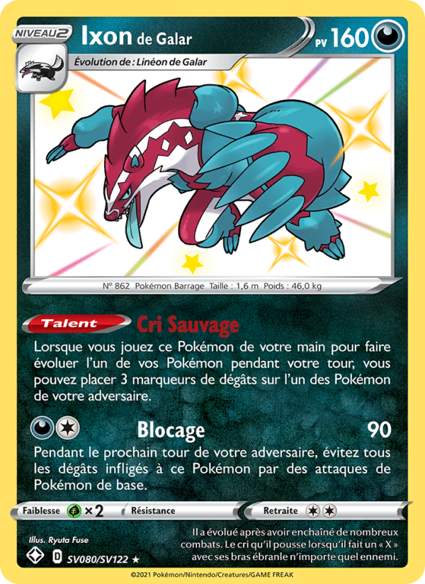 Ixon de Galar SV080 — Destinées Radieuses (French Pokémon TCG card)
