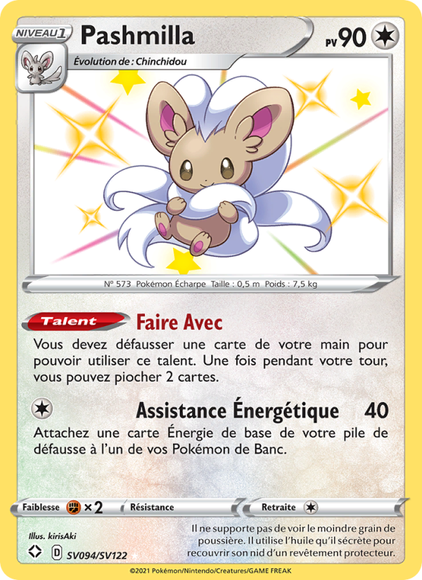 Pashmilla SV094 — Destinées Radieuses (French Pokémon TCG card)
