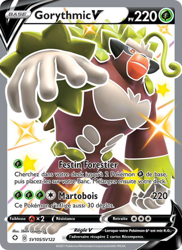Gorythmic V SV105 — Destinées Radieuses (French Pokémon TCG card)