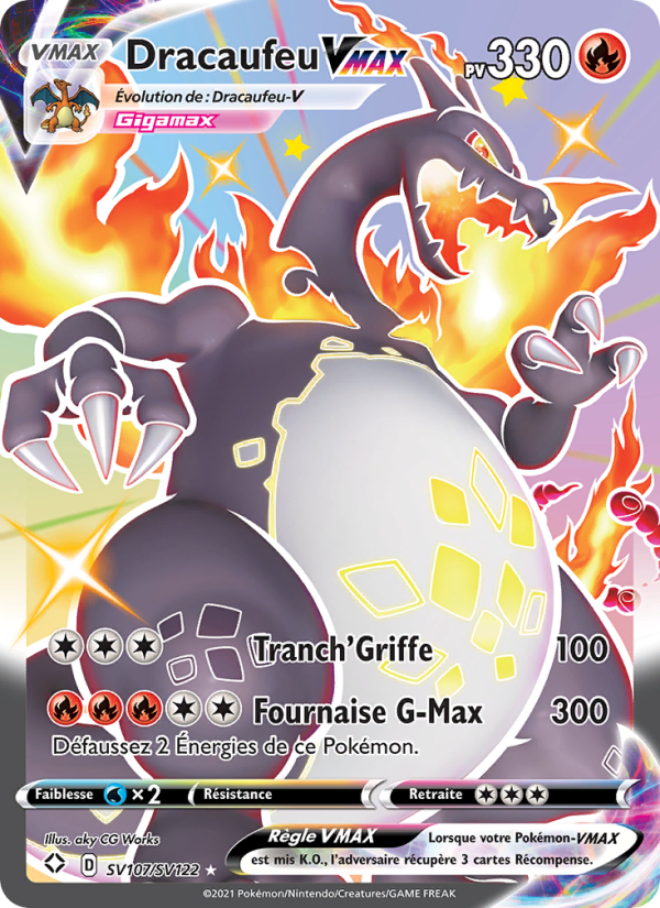 Dracaufeu VMAX SV107 — Destinées Radieuses (French Pokémon TCG card)