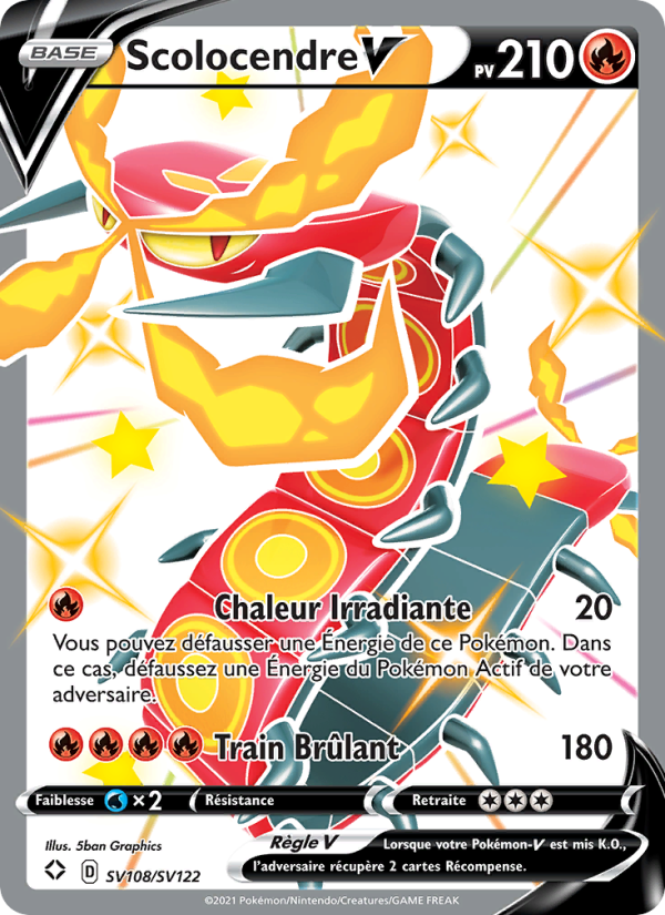 Scolocendre V SV108 — Destinées Radieuses (French Pokémon TCG card)
