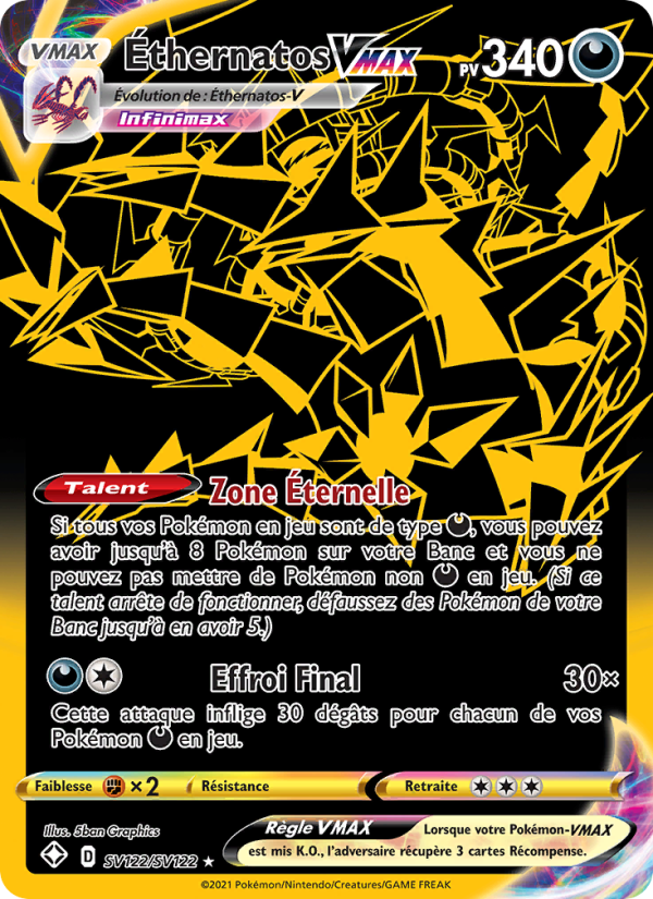 Éthernatos VMAX SV122 — Destinées Radieuses (French Pokémon TCG card)
