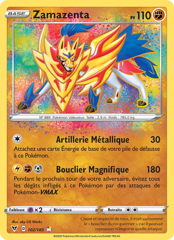 Zamazenta 102 — Voltage Éclatant (French Pokémon TCG card)