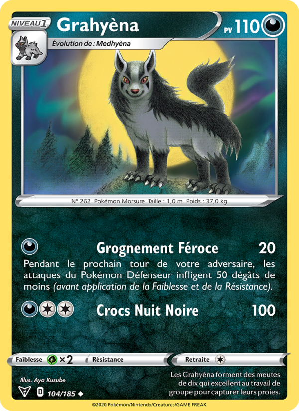 Grahyèna 104 — Voltage Éclatant (French Pokémon TCG card)