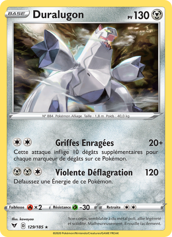 Duralugon 129 — Voltage Éclatant (French Pokémon TCG card)