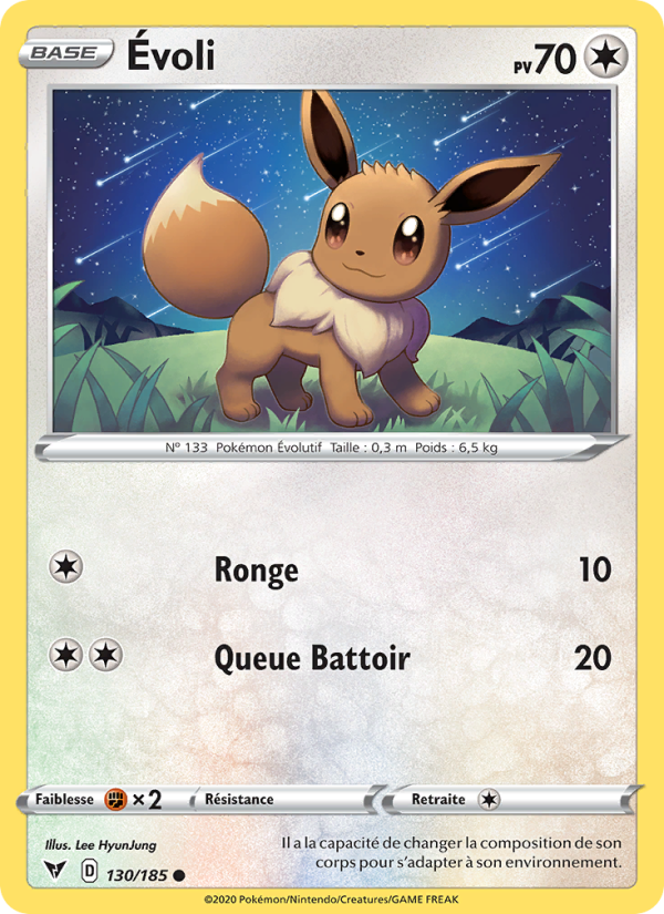 Évoli 130 — Voltage Éclatant (French Pokémon TCG card)