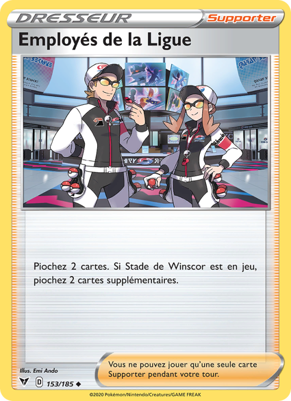 Employés de la Ligue 153 — Voltage Éclatant (French Pokémon TCG card)