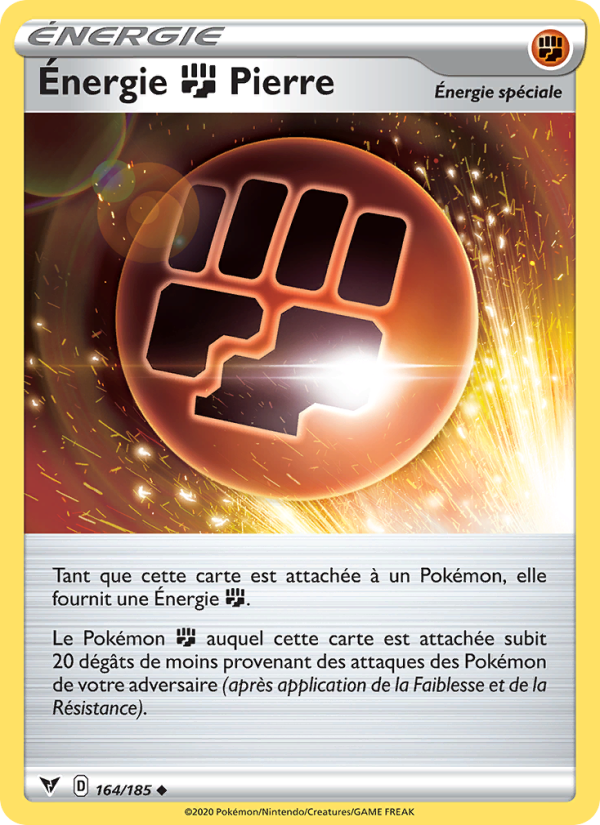 Énergie Fighting Pierre 164 — Voltage Éclatant (French Pokémon TCG card)