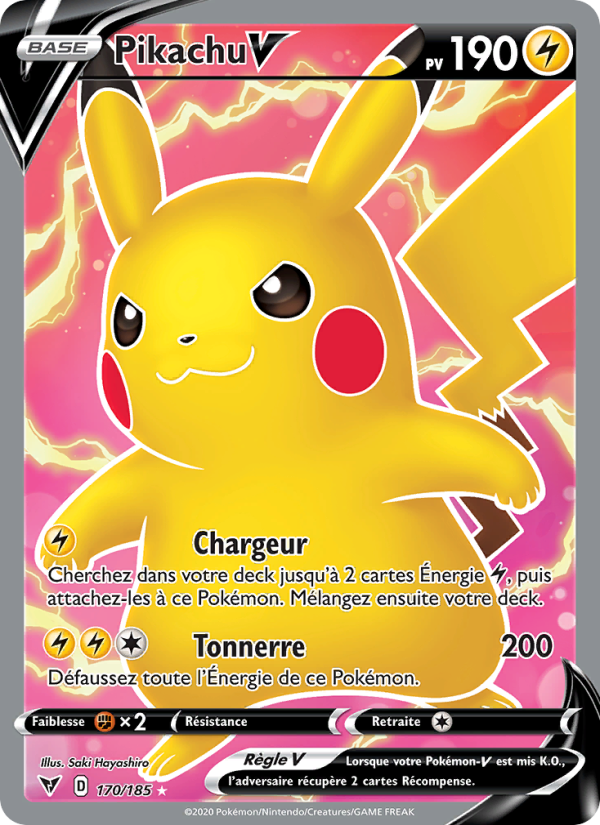 Pikachu V 170 — Voltage Éclatant (French Pokémon TCG card)