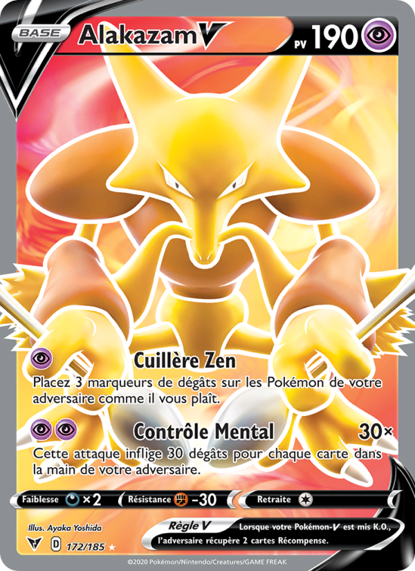 Alakazam V 172 — Voltage Éclatant (French Pokémon TCG card)