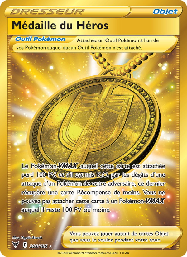 Médaille du Héros 201 — Voltage Éclatant (French Pokémon TCG card)