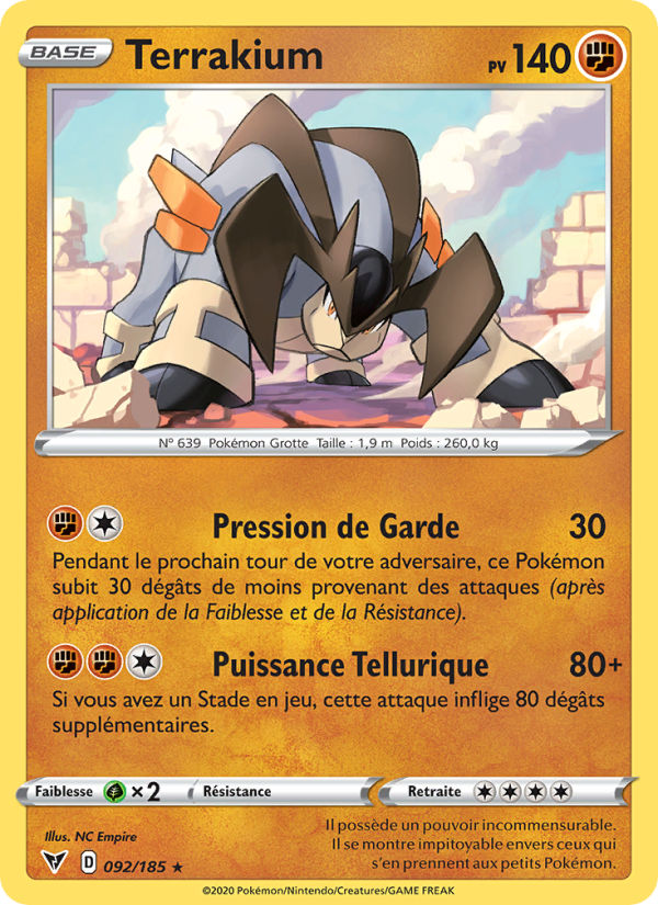 Terrakium 92 — Voltage Éclatant (French Pokémon TCG card)