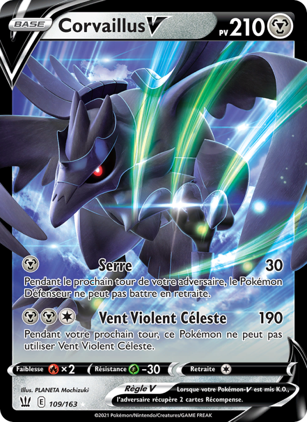 Corvaillus V 109 — Styles de combat (French Pokémon TCG card)
