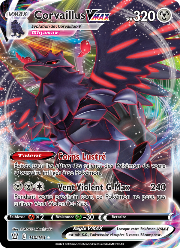 Corvaillus VMAX 110 — Styles de combat (French Pokémon TCG card)