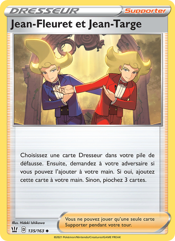 Jean-Fleuret et Jean-Targe 135 — Styles de combat (French Pokémon TCG card)