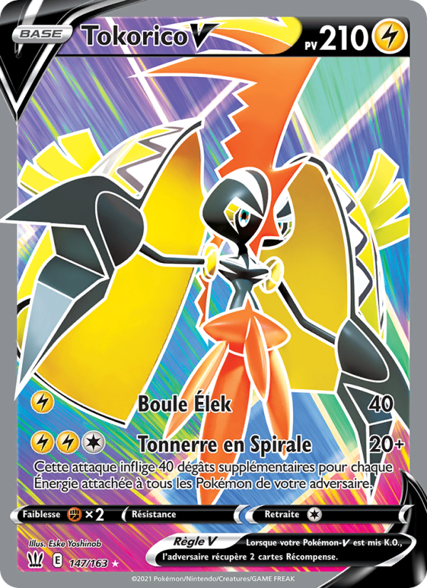 Tokorico V 147 — Styles de combat (French Pokémon TCG card)