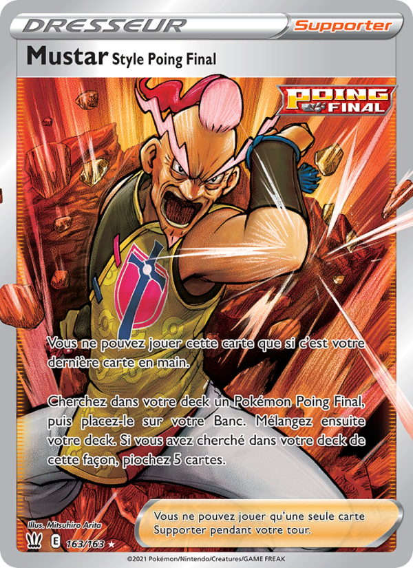 Mustar Style Poing Final 163 — Styles de combat (French Pokémon TCG card)