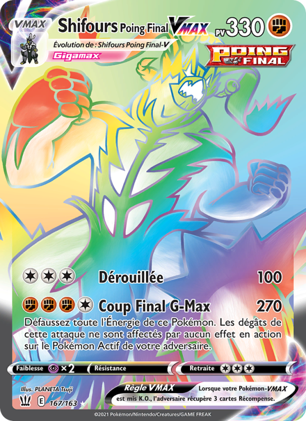 Shifours Poing Final VMAX 167 — Styles de combat (French Pokémon TCG card)