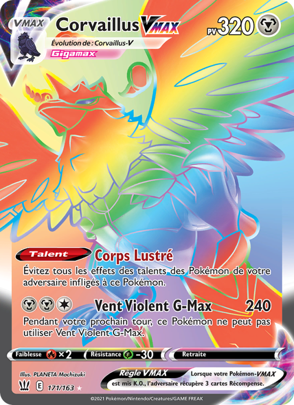 Corvaillus VMAX 171 — Styles de combat (French Pokémon TCG card)