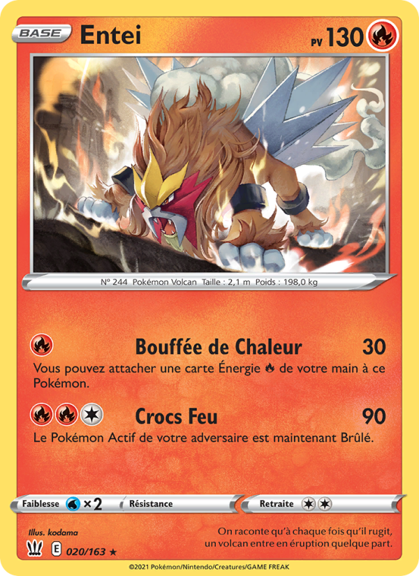 Entei 20 — Styles de combat (French Pokémon TCG card)