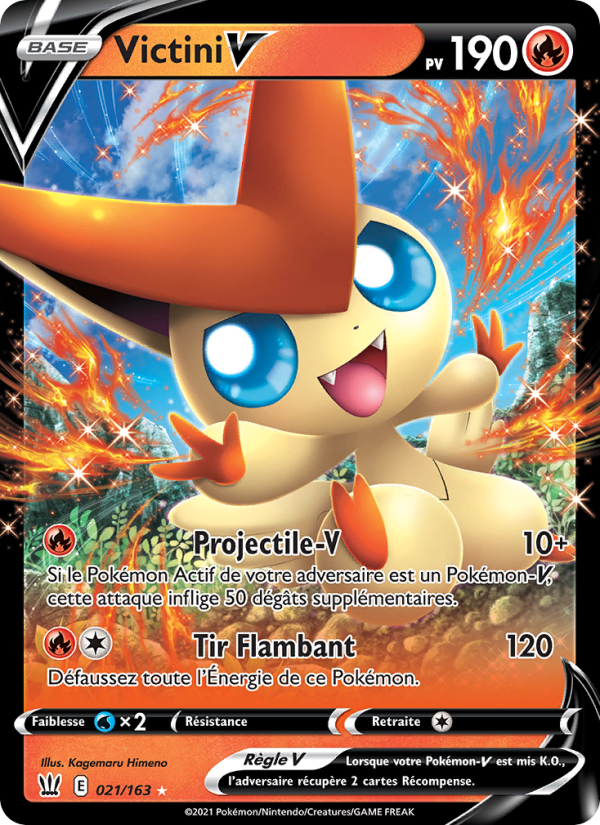 Victini V 21 — Styles de combat (French Pokémon TCG card)