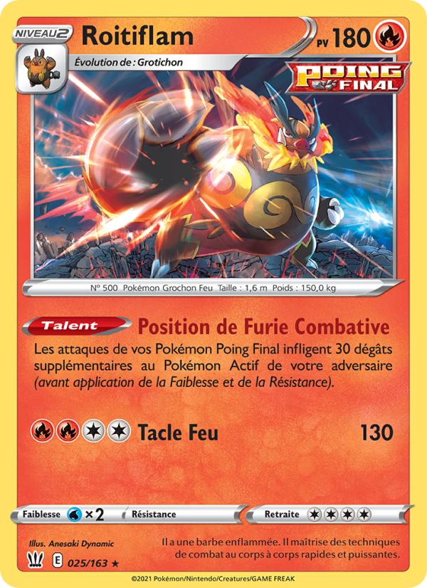 Roitiflam 25 — Styles de combat (French Pokémon TCG card)