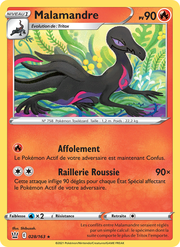 Malamandre 28 — Styles de combat (French Pokémon TCG card)