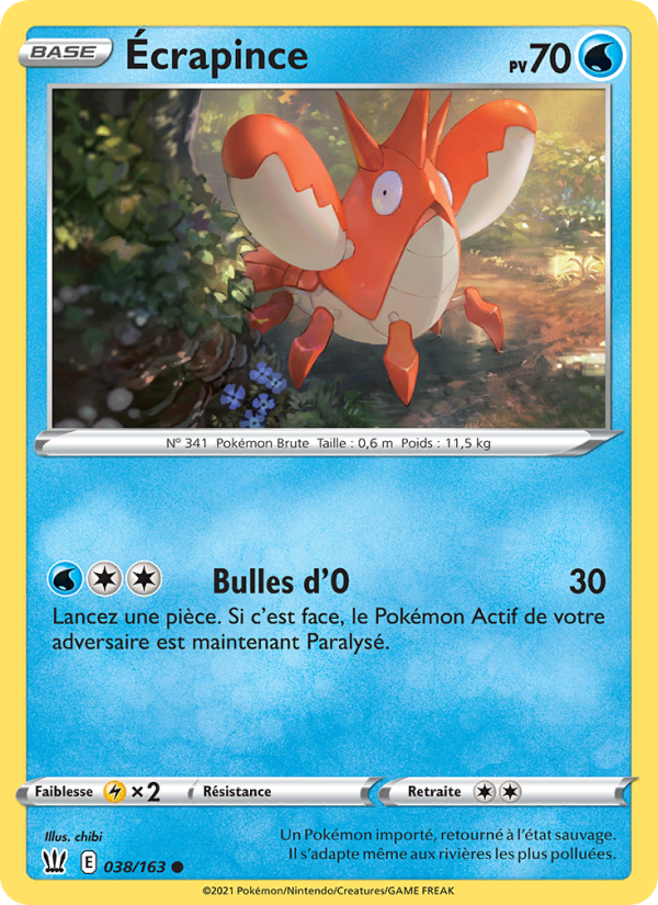 Écrapince 38 — Styles de combat (French Pokémon TCG card)