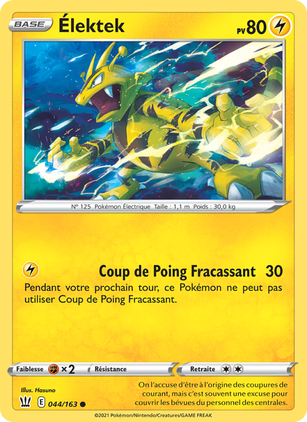 Élektek 44 — Styles de combat (French Pokémon TCG card)
