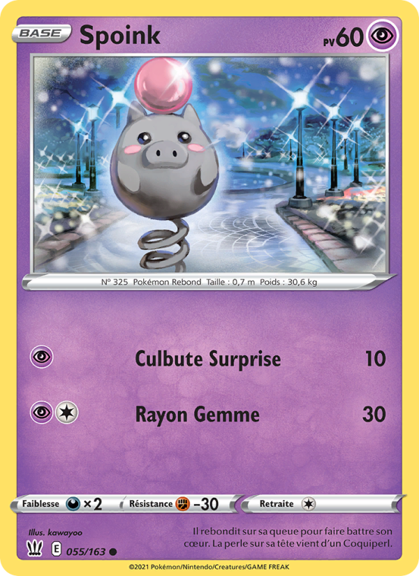 Spoink 55 — Styles de combat (French Pokémon TCG card)