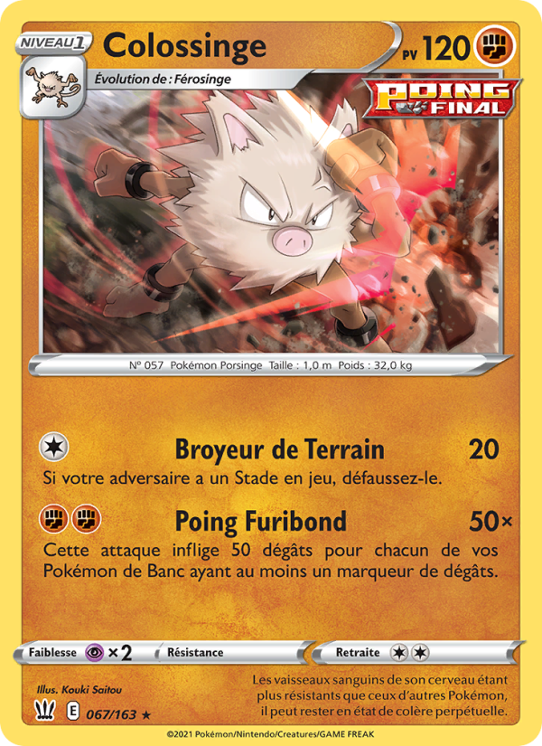 Colossinge 67 — Styles de combat (French Pokémon TCG card)