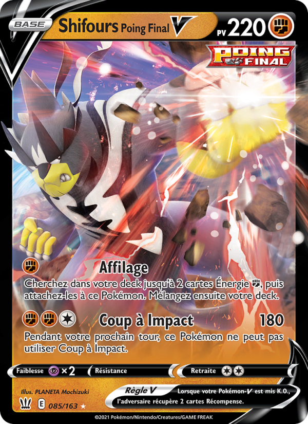 Shifours Poing Final V 85 — Styles de combat (French Pokémon TCG card)