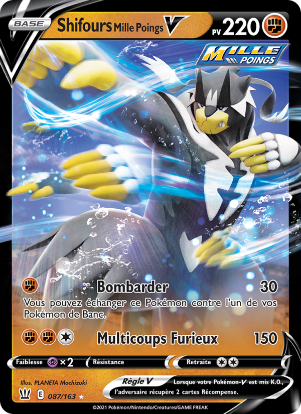 Shifours Mille Poings V 87 — Styles de combat (French Pokémon TCG card)