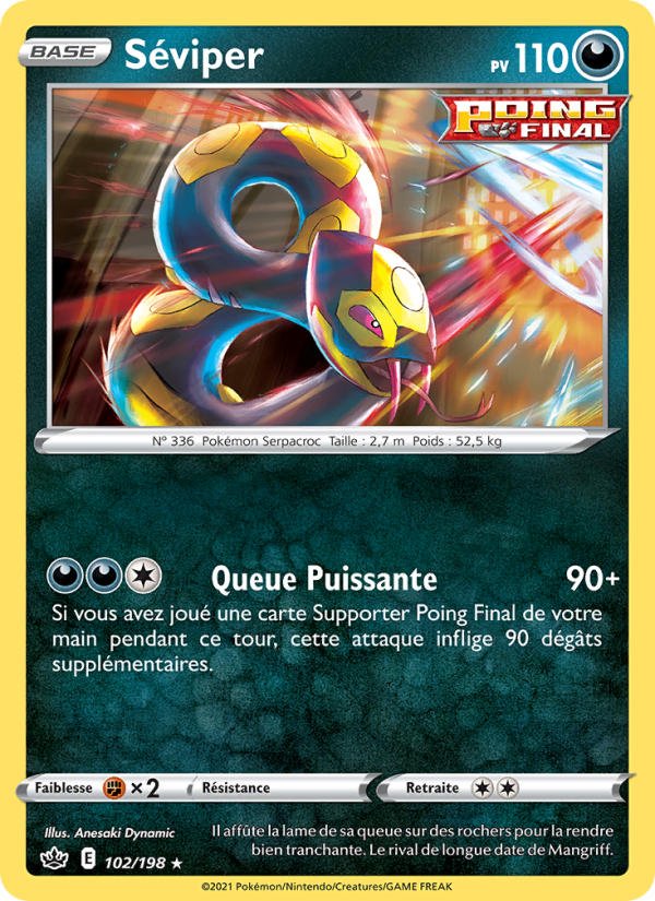 Séviper 102 — Règne de Glace (French Pokémon TCG card)