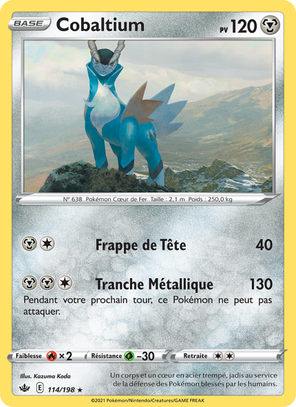 Cobaltium 114 — Règne de Glace (French Pokémon TCG card)