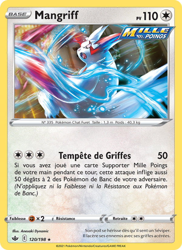 Mangriff 120 — Règne de Glace (French Pokémon TCG card)