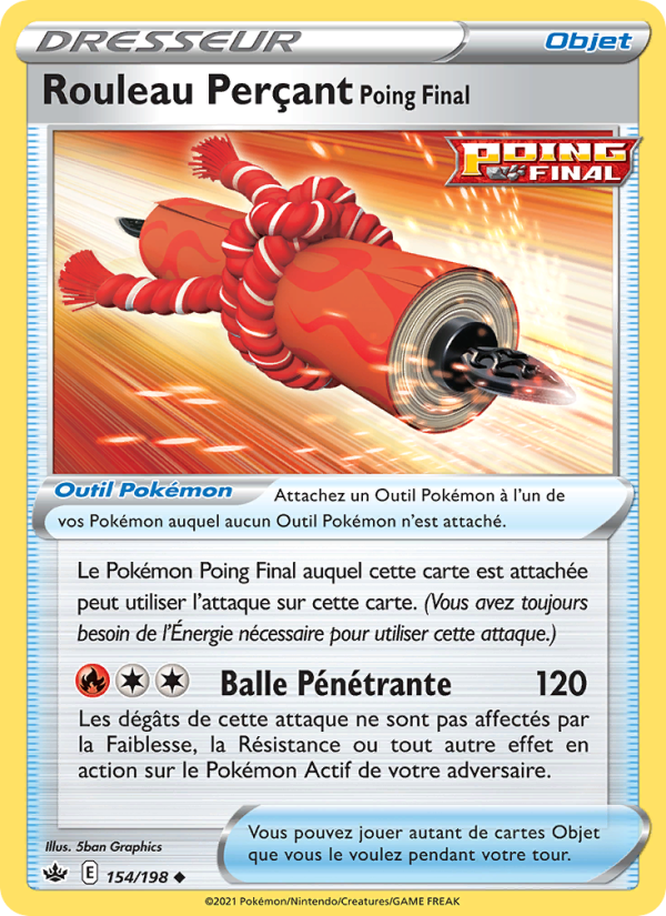 Rouleau Perçant Poing Final 154 — Règne de Glace (French Pokémon TCG card)