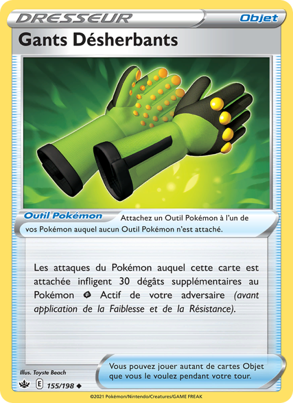 Gants Désherbants 155 — Règne de Glace (French Pokémon TCG card)