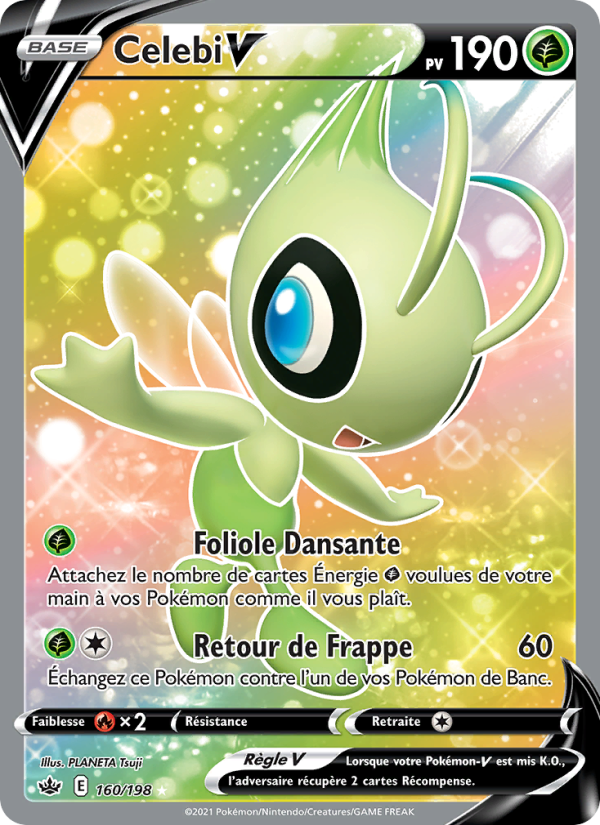 Celebi V 160 — Règne de Glace (French Pokémon TCG card)