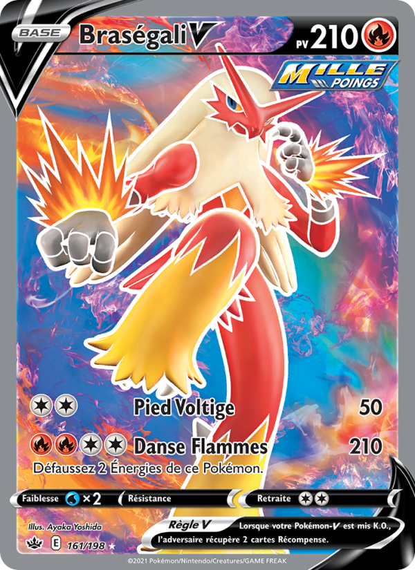 Braségali V 161 — Règne de Glace (French Pokémon TCG card)