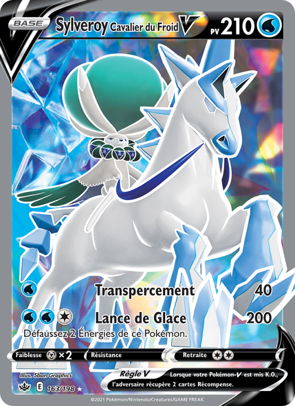 Sylveroy Cavalier du Froid V 163 — Règne de Glace (French Pokémon TCG card)