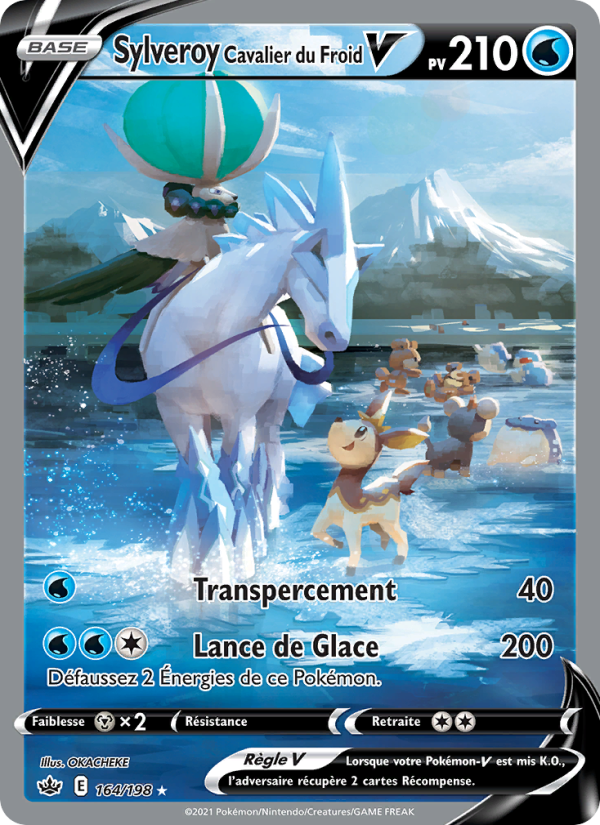 Sylveroy Cavalier du Froid V 164 — Règne de Glace (French Pokémon TCG card)